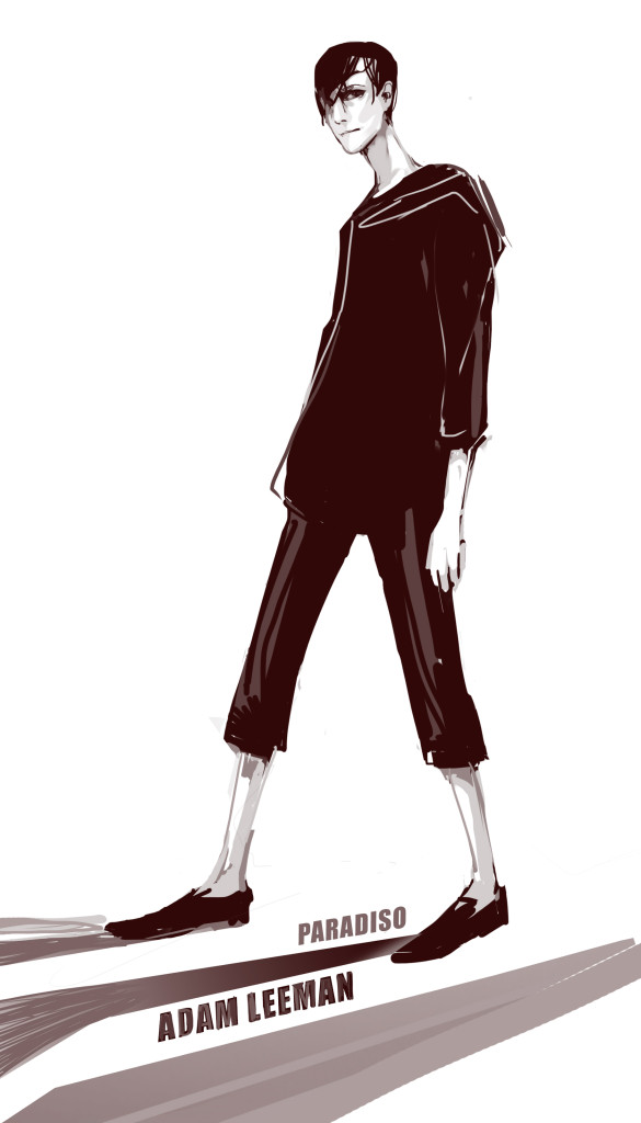 character design black and white standing vampire